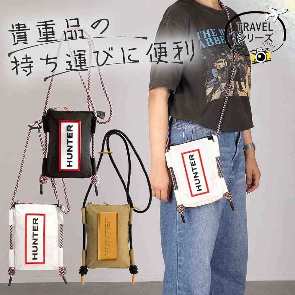 【ほぼ未使用】HUNTER / ハンター トラベル リップストップ フォンポーチ トラベル リップストップ リサイクル ナイロン フォンポーチ